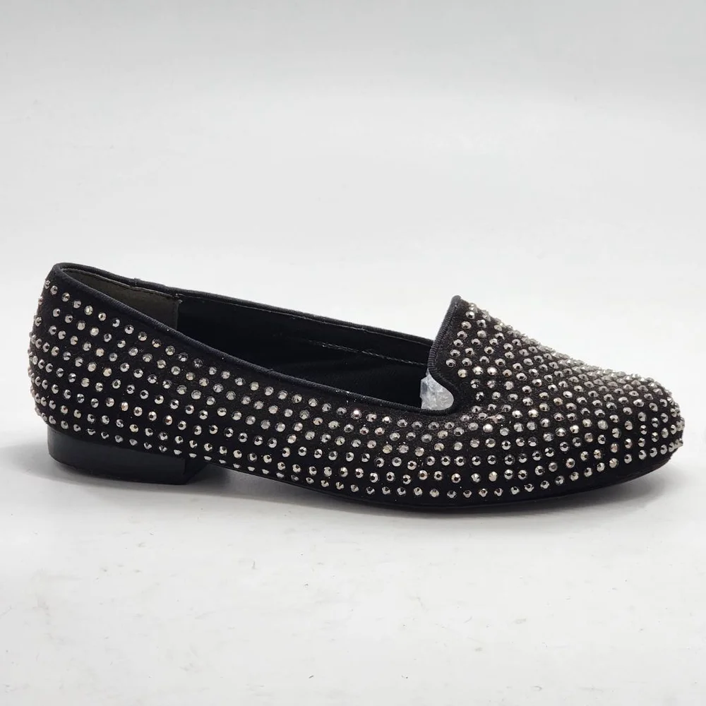 ROSS HOMMERSON Black Silver Studded Suede Flats Loafers‎ 7.5 - Picture 4 of 9
